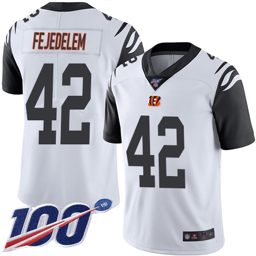 Cincinnati Bengals Limited White Men Clayton Fejedelem Jersey NFL Footballl #42 100th Season Rush Vapor Untouchable